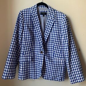 J Crew royal blue blazer with shoulder pads and pockets
